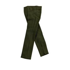 Vintage Ken-Style Olive Green Clone Doll Pants with Zipper & Snap Closure